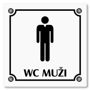 WC muži, 100x100mm, bílá, Kansas